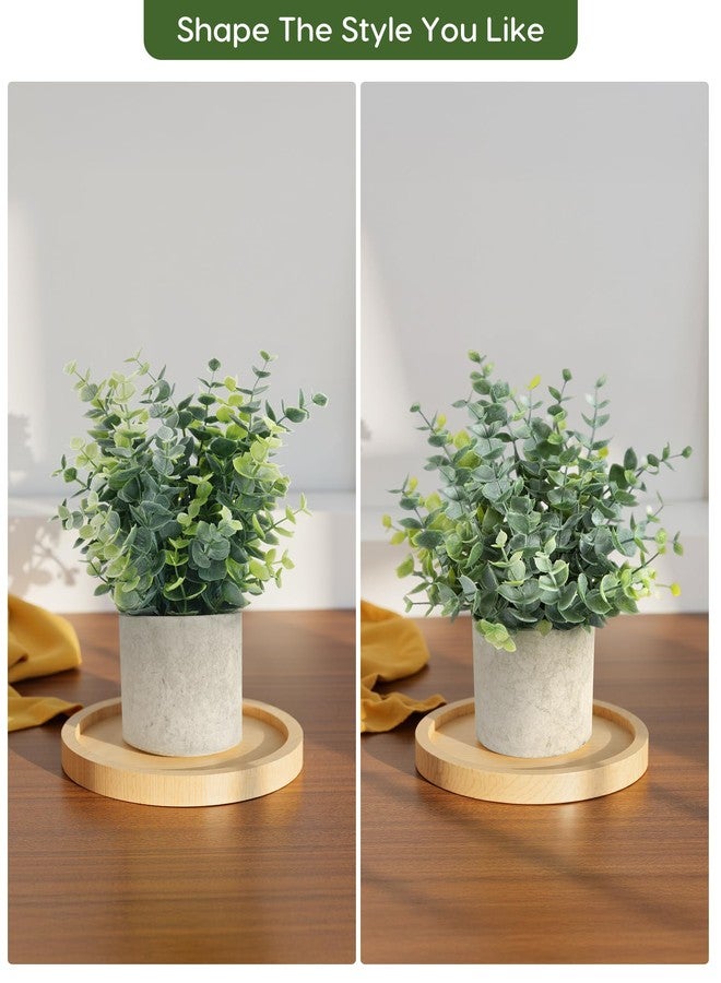 Velener 2 Pcs Small Fake Plants Eucalyptus, Artificial Plants Indoor for Shelf, Potted Eucalyptus Plants for Home/Bathroom/Pottery Barn/Desk/Farmhouse/Coffee Table Decor (Sage Green) - Image 3