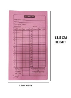 JSMSH JSMSH Daily Attendance Report for Daily Payroll WagesAttendance Card for Monthly Attendance and Calculation of WagesMix Color Attendance Report Small Pack of 50  - Image 4