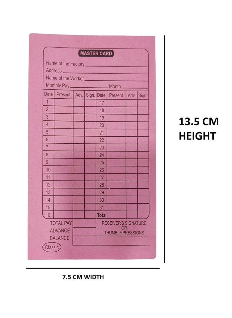 JSMSH JSMSH Daily Attendance Report for Daily Payroll WagesAttendance Card for Monthly Attendance and Calculation of WagesMix Color Attendance Report Small Pack of 50  - Image 4