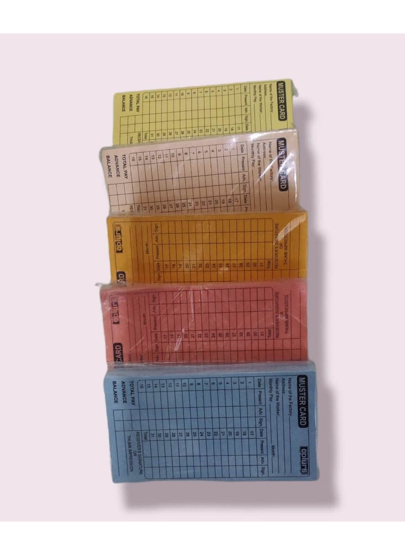 JSMSH JSMSH Daily Attendance Report for Daily Payroll WagesAttendance Card for Monthly Attendance and Calculation of WagesMix Color Attendance Report Small Pack of 50  - Image 5