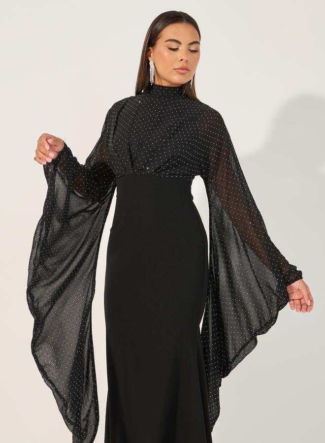 Styli Polka Dot Sleeve Dress - Image 4