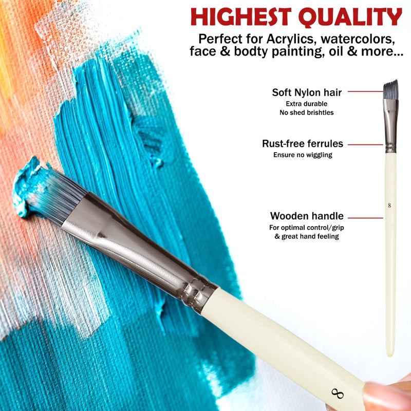 DUGATO Artist Paint Brushes Set 10pcs for Acrylic Oil Watercolor Gouache Paint by Numbers, Art Face and Body Professional Miniatures Painting Kits with Anti-Shedding Nylon Hair Tips Paintbrushes - Image 3
