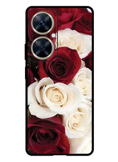 Theodor Protective Case Anti Scratch Shock Proof Bumper Cover For Huawei Nova 11i White & Red Flower  - Image 1