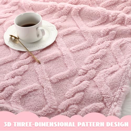 VitalCozy 4 Pcs Fluffy Baby Blanket Fleece 30" x 40" 3D for Boys Nursery Little Girl Infant or Newborn Receiving Swaddling Blankets(Pink Set) - Image 3
