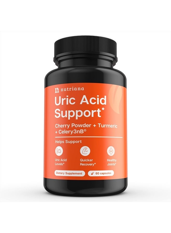 Nutriana Uric Acid Supplement Gout Relief for Feet - Joint & Kidney Support Tart Cherry Capsules - Celery Seed Extract & Tart Cherry Extract Capsules - Tart Cherry Powder & Turmeric Capsules Uric Acid Flush - Image 1