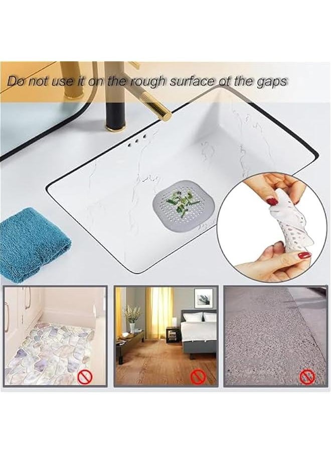 HOOKOR 4 Pack Hair Catcher,Square Hair Drain Cover for Shower Silicone Hair Stopper with Suction Cup,Easy to Install Suit for Bathroom,Bathtub,Kitchen (White)  - Image 4