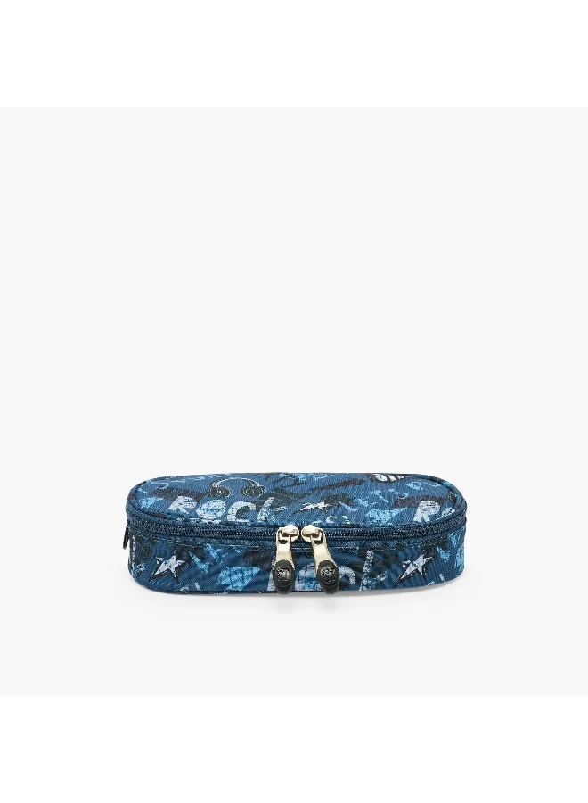 St.Right Pouch-Graffiti-1 Cmprt- (Polyester) Blue \ 23X10X5