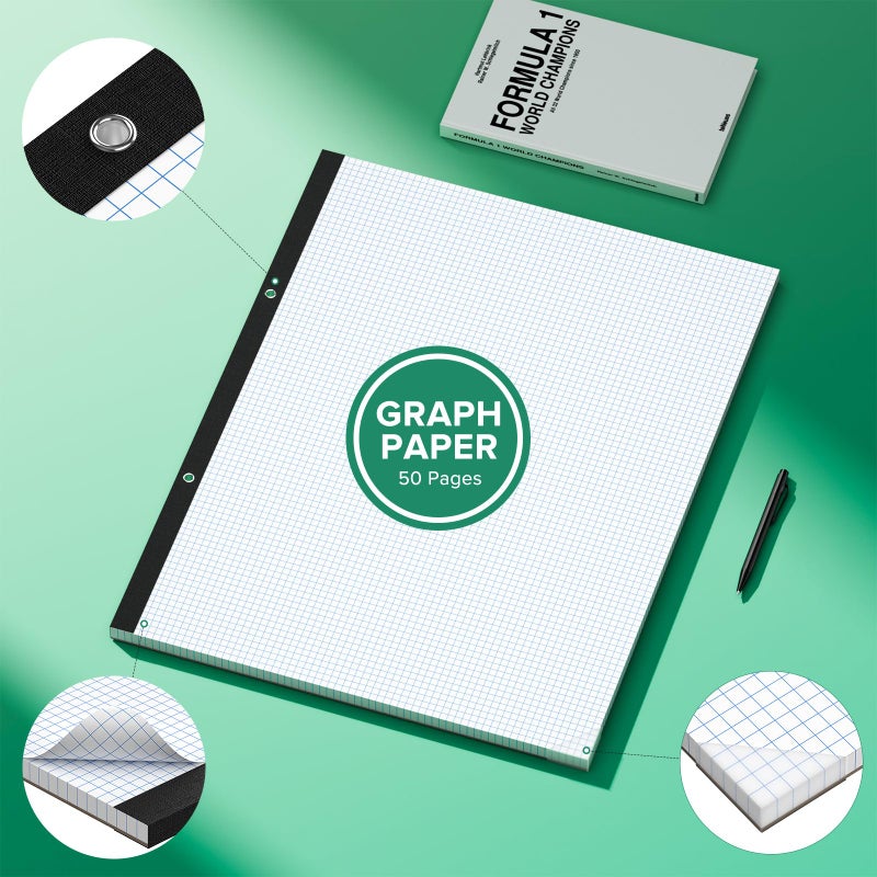 AIFLYAN Large Engineering Graph Paper 22x17, 50 Sheets Extra Large Graph Paper 17 x 22 1/4 Grid Pad, 100 GSM Blueprint Drafting Paper 4x4 Grid Paper 22x17 with Sturdy Back for Engineer Math Sketching Drafts - Image 3