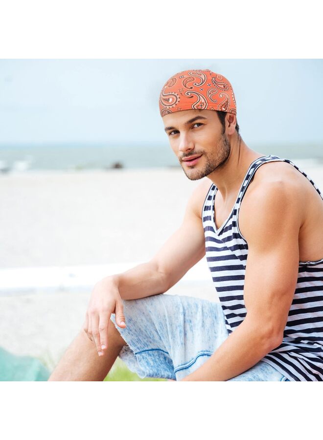 6 Pcs Men Cooling Skull Cap Helmet Liner Sweat Wicking Beanie Head Wrap Bicycle Cycling Running Hat(A) - Image 3