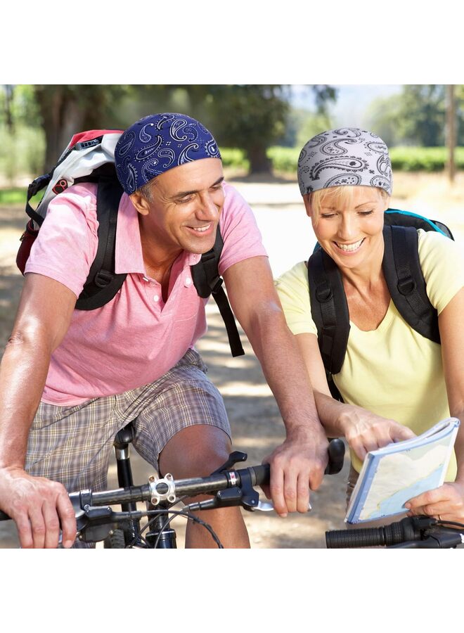 6 Pcs Men Cooling Skull Cap Helmet Liner Sweat Wicking Beanie Head Wrap Bicycle Cycling Running Hat(A) - Image 5