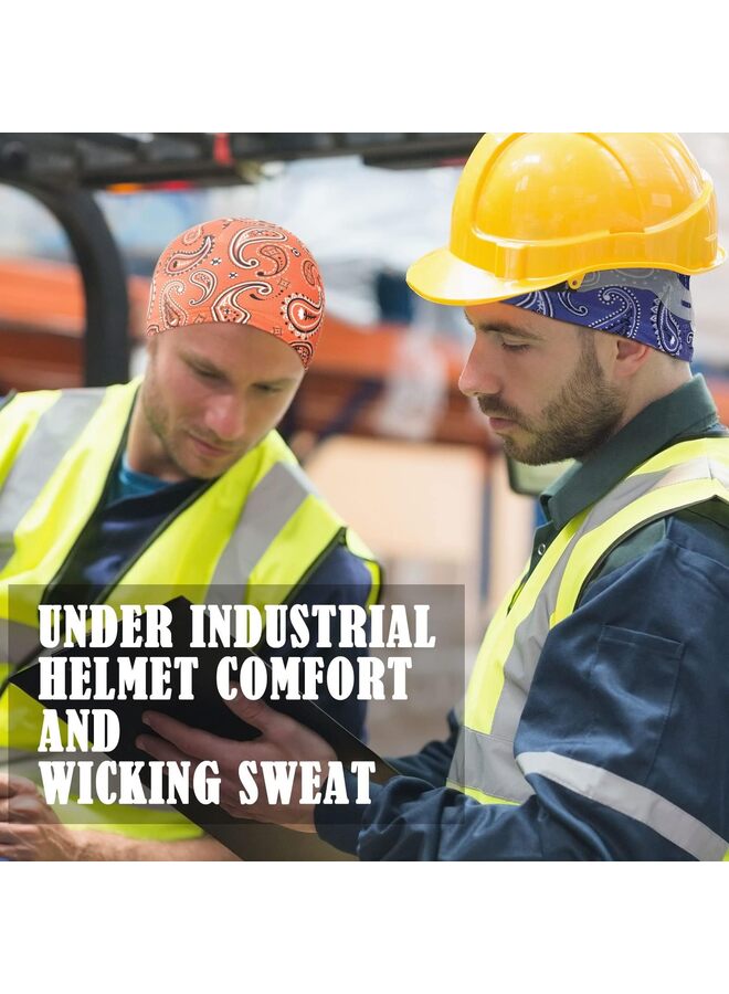 6 Pcs Men Cooling Skull Cap Helmet Liner Sweat Wicking Beanie Head Wrap Bicycle Cycling Running Hat(A) - Image 4