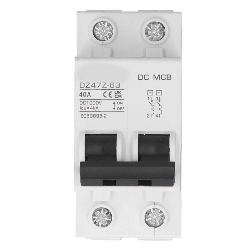40A Mini DC Circuit Breaker 2P 1000V DIN Rail Mount Overload Protection for Solar PV Systems - Image 1