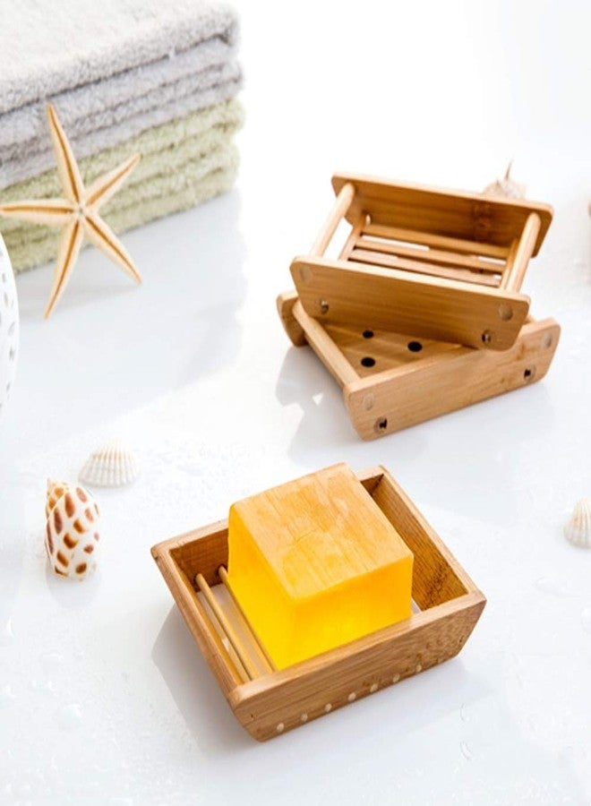 Kaxich 2 Pack Bamboo Wooden Soap Dish Shower Soap Storage Holder Saver Soap Tray Plate for Bathroom Shower Vanities Kitchen Sink - Image 4