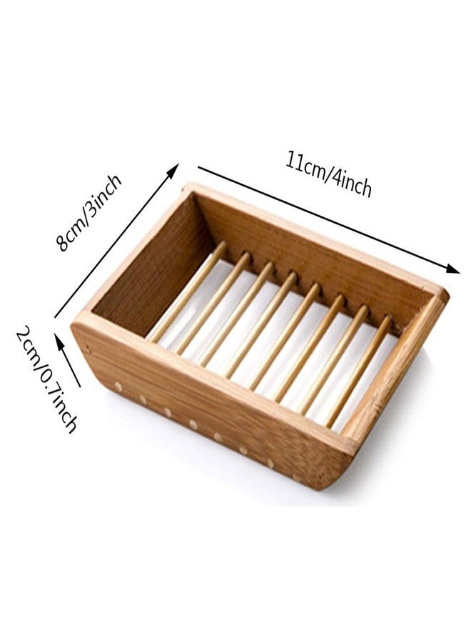 Kaxich 2 Pack Bamboo Wooden Soap Dish Shower Soap Storage Holder Saver Soap Tray Plate for Bathroom Shower Vanities Kitchen Sink - Image 3