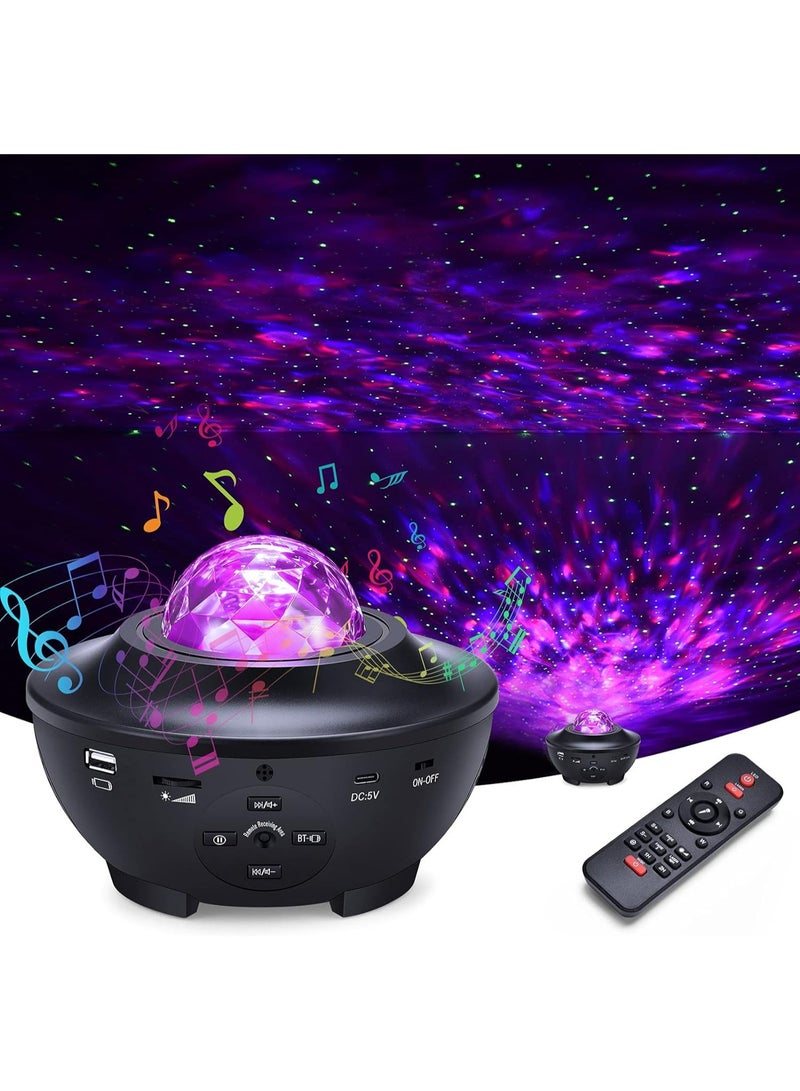 DubaiGallery Starry Projector Galaxy Night Light Sky Ocean Wave Music Nebula Cloud Ceiling Lamp Projection Night Light Birthday Party Decors 