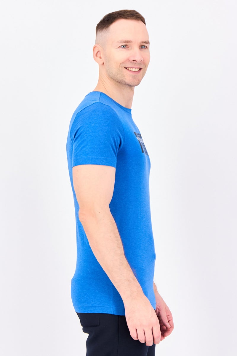 PUMA Men Slim Fit Short Sleeve Outdoor T-Shirt, Heather Blue - Image 3