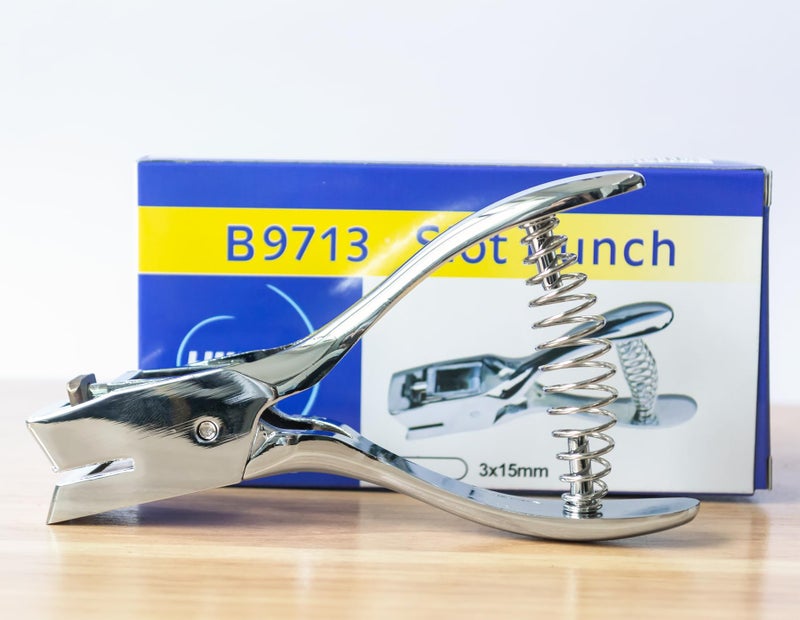 Samyo Hand Held ID Card Slot Hole Punch Metal Puncher Plier Punching Tool for ID Card Badge PVC Photo Tag - Image 2