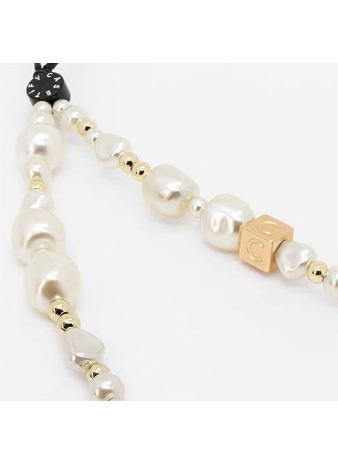HY Phone Charm Phone Wrist Strap for Women Phone Chain Phone Lanyard Handmade Cell Phone Accessories for Women Classic Pearl  - Image 2