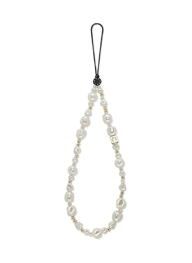 HY Phone Charm Phone Wrist Strap for Women Phone Chain Phone Lanyard Handmade Cell Phone Accessories for Women Classic Pearl  - Image 1