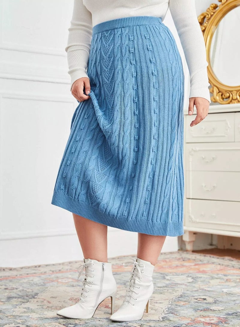 Plus Cable Knit Skirt - Image 1