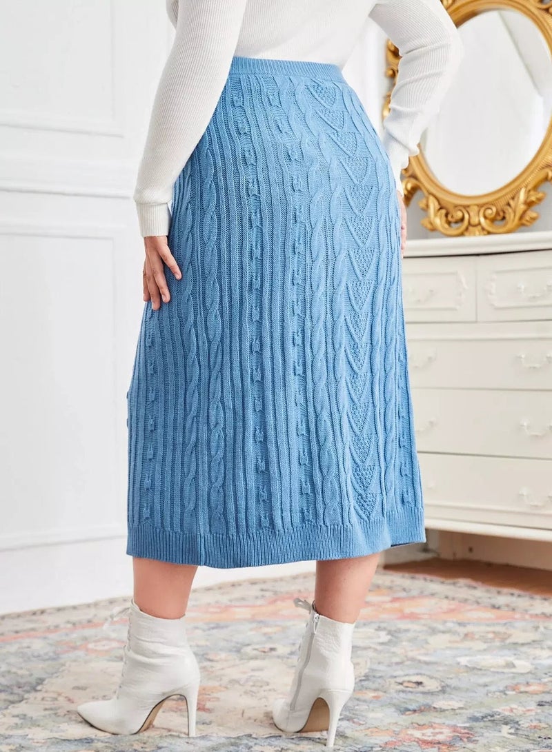 Plus Cable Knit Skirt - Image 2
