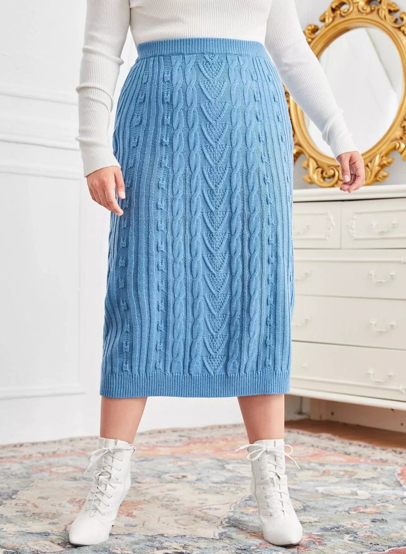 Plus Cable Knit Skirt - Image 5