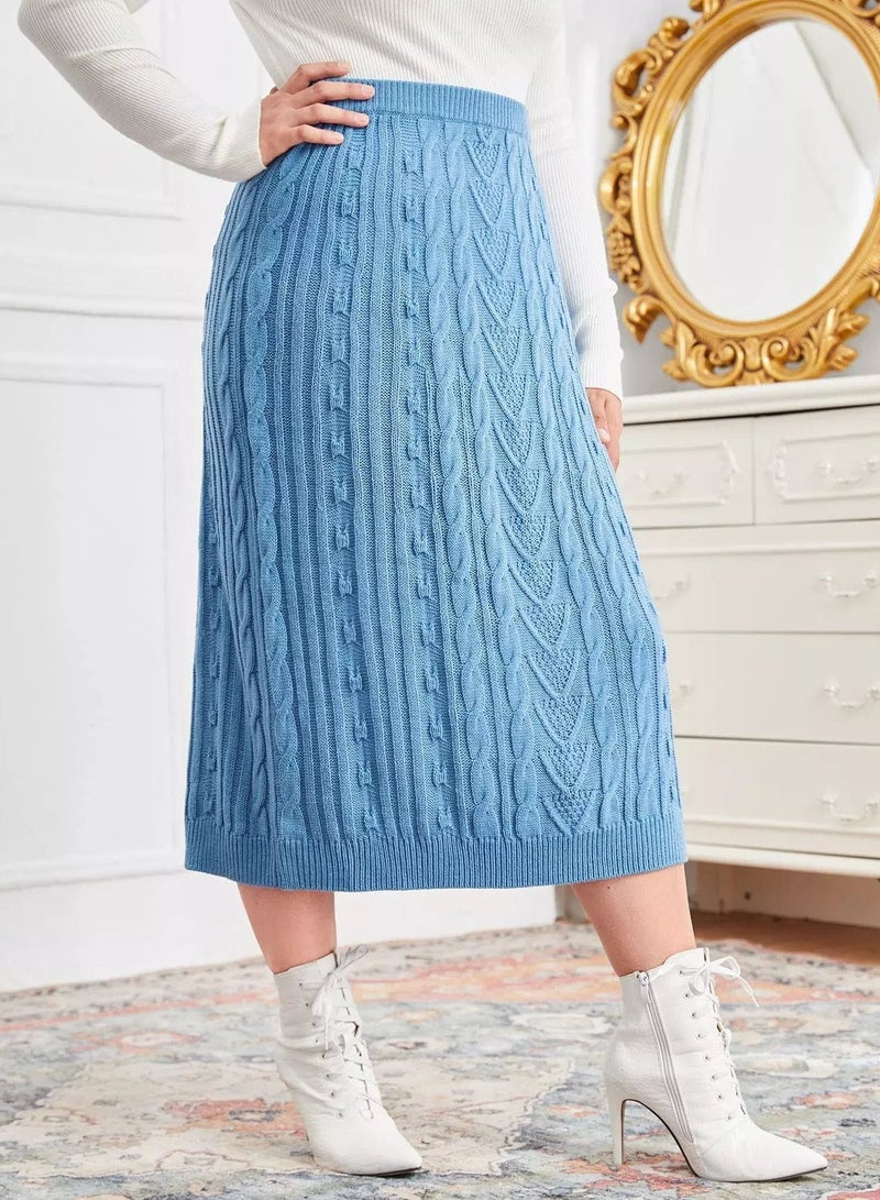Plus Cable Knit Skirt - Image 3