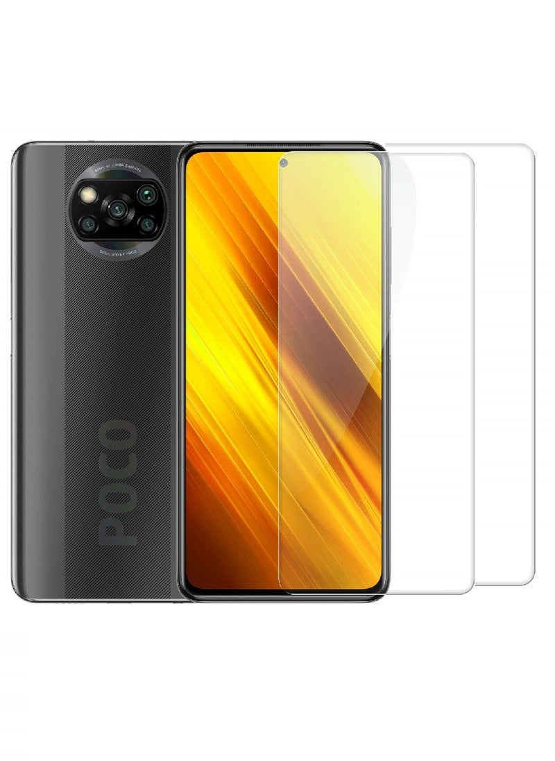 Super 2 Pieces Tempered Glass Screen Protector Clear Designed For Xiaomi Poco X3 Pro Full Screen Coverage And Bubble Free - Image 1