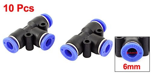 uxcell 3 Way Tee Push In Pneumatic Quick Release 6mm Tube Fittings 10 Pcs - Image 3