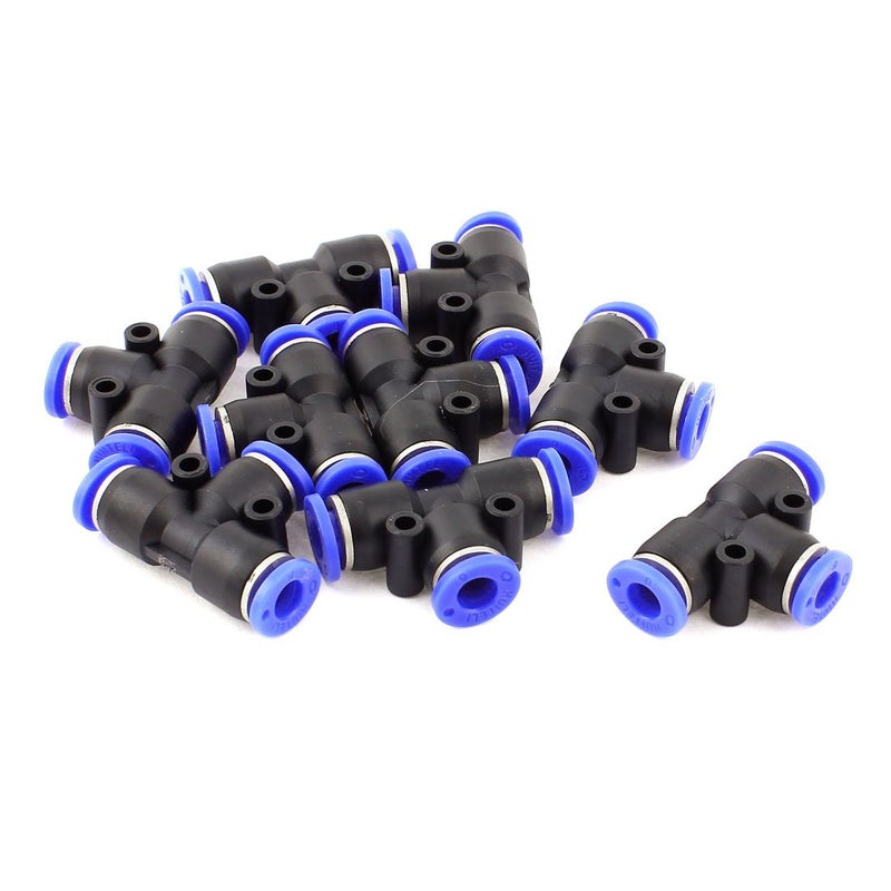 uxcell 3 Way Tee Push In Pneumatic Quick Release 6mm Tube Fittings 10 Pcs - Image 1
