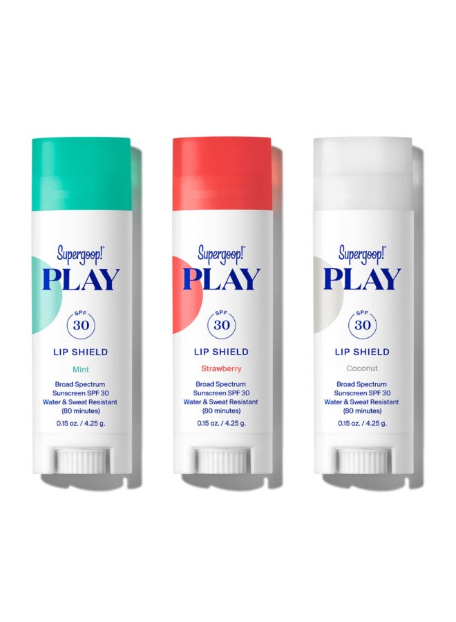 Supergoop PLAY Lip Shield SPF 30 Strawberry Hydrating SPF Lip Balm Moisturizing Treatment for Dry Cracked Lips Broad Spectrum UV Protection - Image 3