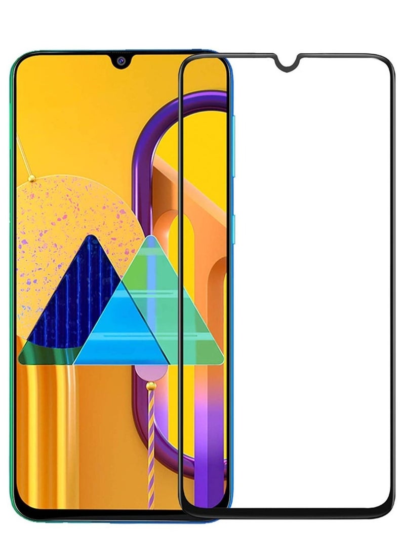 ELTRAZONE Screen Guard for Samsung Galaxy M30s / M30 / M31 / M21 / A30 / A30s / A50 / A50s Tempered Glass Screen Protector Full Glue Edge-to-Edge Gorilla Screen Protector - Black  - Image 1