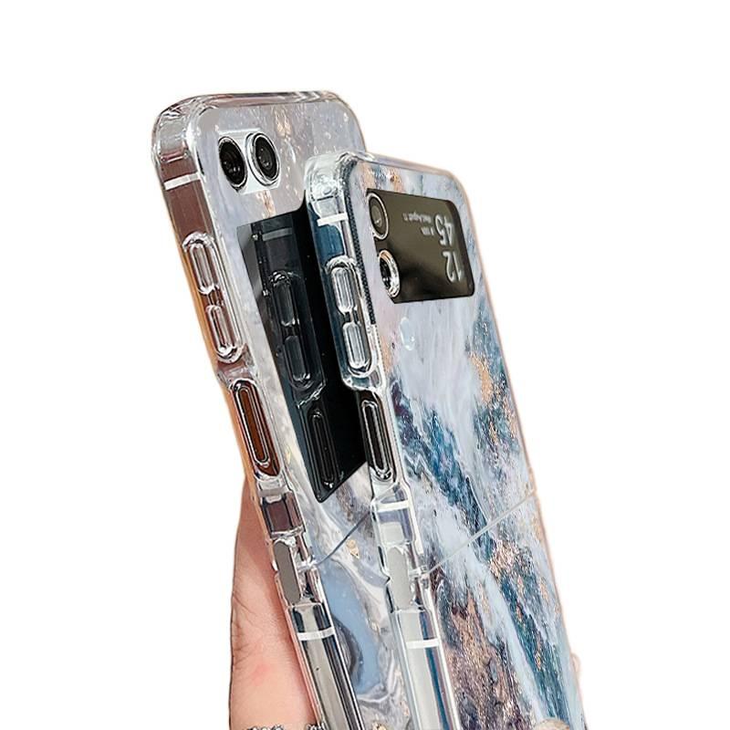 غطاء واقي | مقاوم للصدمات | مقاوم للصدمات لـ Samsung Galaxy Z Flip 4 | شفاف | سيليكون - Image 4