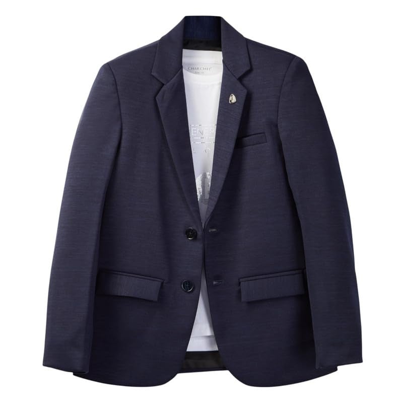 CHARCHIT Boys Regular Fit Navy Blazer and T-Shirt Set - Image 1