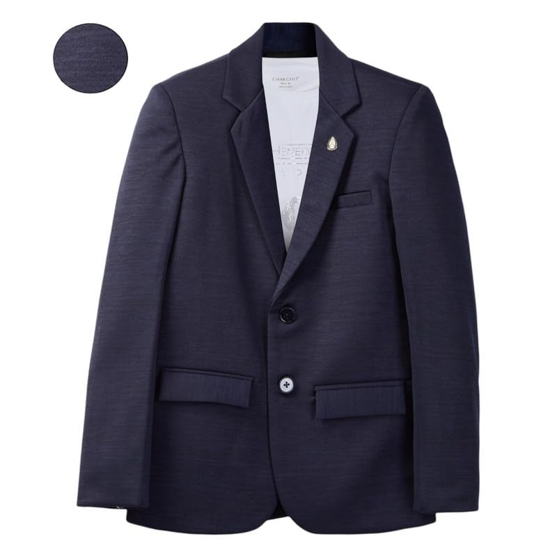 CHARCHIT Boys Regular Fit Navy Blazer and T-Shirt Set - Image 3