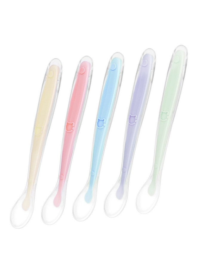 Vicloon Baby Silicone Spoons 5 Pcs Baby Silicone Soft Spoonsbest First Stage Baby Infant Spoons Bpa Free Soft Silicone Baby Training Feeding Spoons For Microwave Dishwasher And Freezer Safe - Image 1