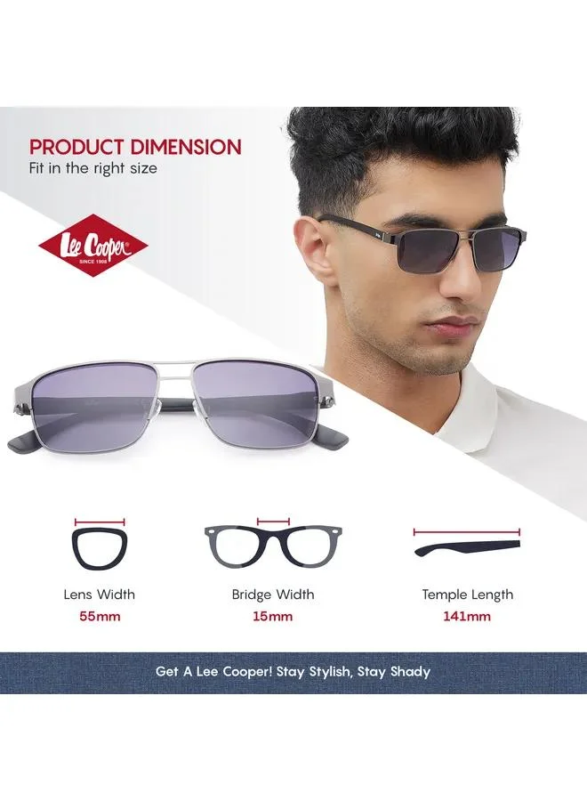 Lee Cooper Polarized Sunglasses G15 Frame Matte Gun Mirror Lens 55mm  - LC1214C02