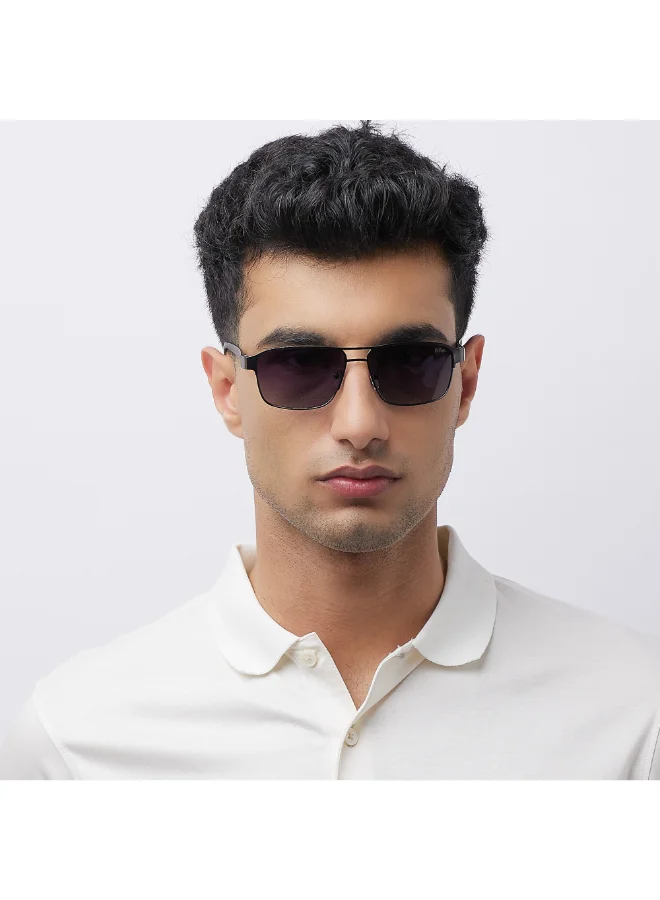 Lee Cooper Polarized Sunglasses G15 Frame Matte Gun Mirror Lens 55mm  - LC1214C02
