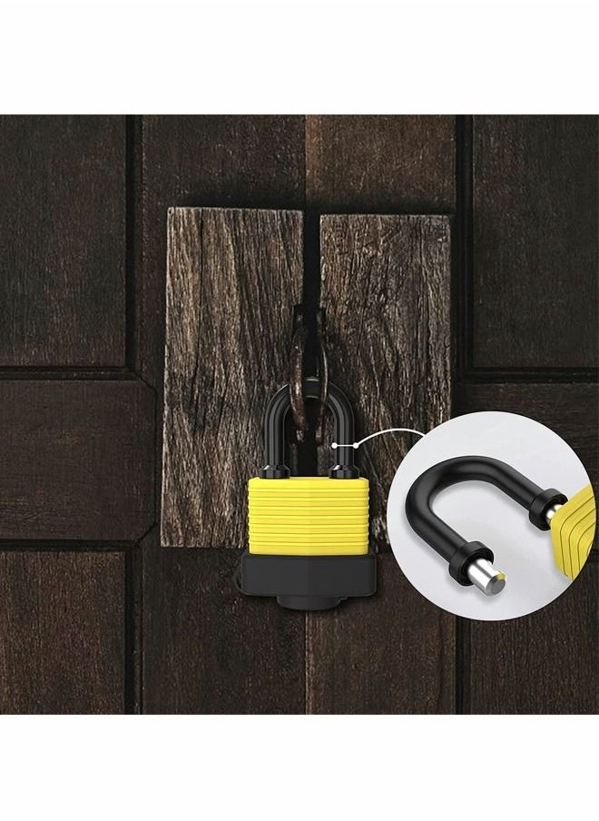 Y&D Padlock with Key, 2pcs Key Outdoor Waterproof Lock 30mm Heavy Duty Cut Resistant, Laminated Steel for Gym Lockers, Garages, Fences, Sheds, Yards  - Image 5