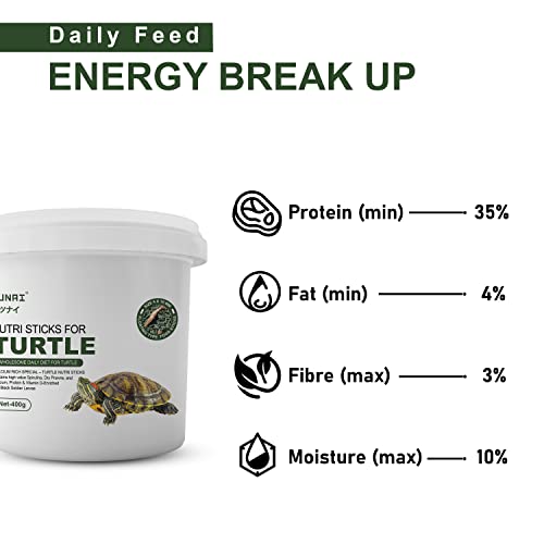 Tunai 3in1 Adult Turtle Food Nutri Sticks Food |400g| with Spirulina, Whole Shrimp and BSFL Worms - Image 5