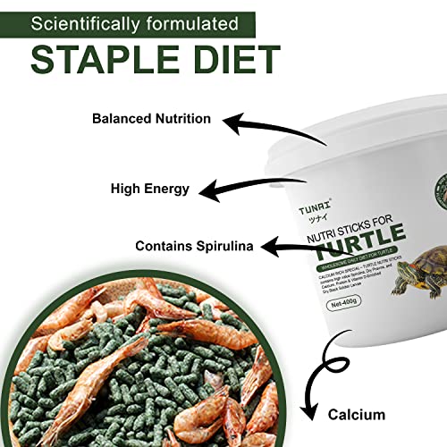 Tunai 3in1 Adult Turtle Food Nutri Sticks Food |400g| with Spirulina, Whole Shrimp and BSFL Worms - Image 3