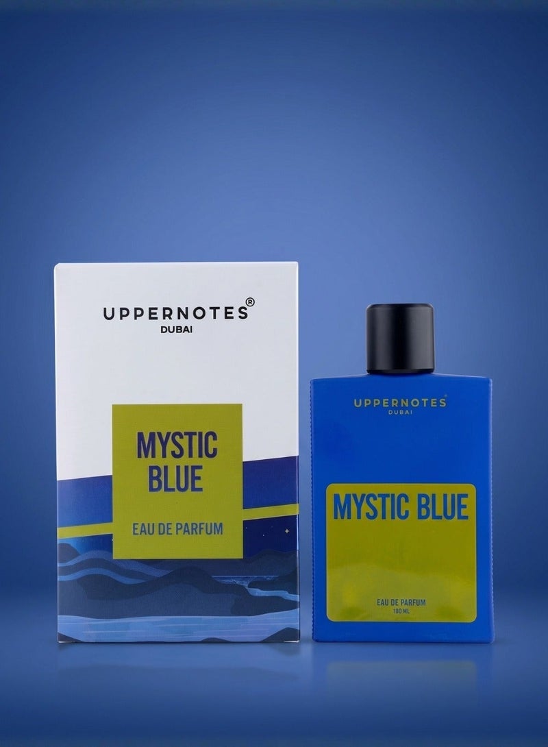 UpperNotes Mystic Blue EDP Men Perfume 100ml | Apple Bergamot Sage Tonka Cedar Vetiver | Fresh Masculine Long Lasting Modern Fragrance UAE - Image 4