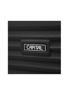 CAPITAL مجموعة حقائب سفر مكونة من 3 قطع مع عجلات دوارة وقفل إدارة أمن النقل، حقيبة سفر خفيفة الوزن مصنوعة من مادة ABS صلبة مع عجلات مزدوجة 360 درجة، لون أسود (20 بوصة/24 بوصة/28 بوصة)  - Image 3