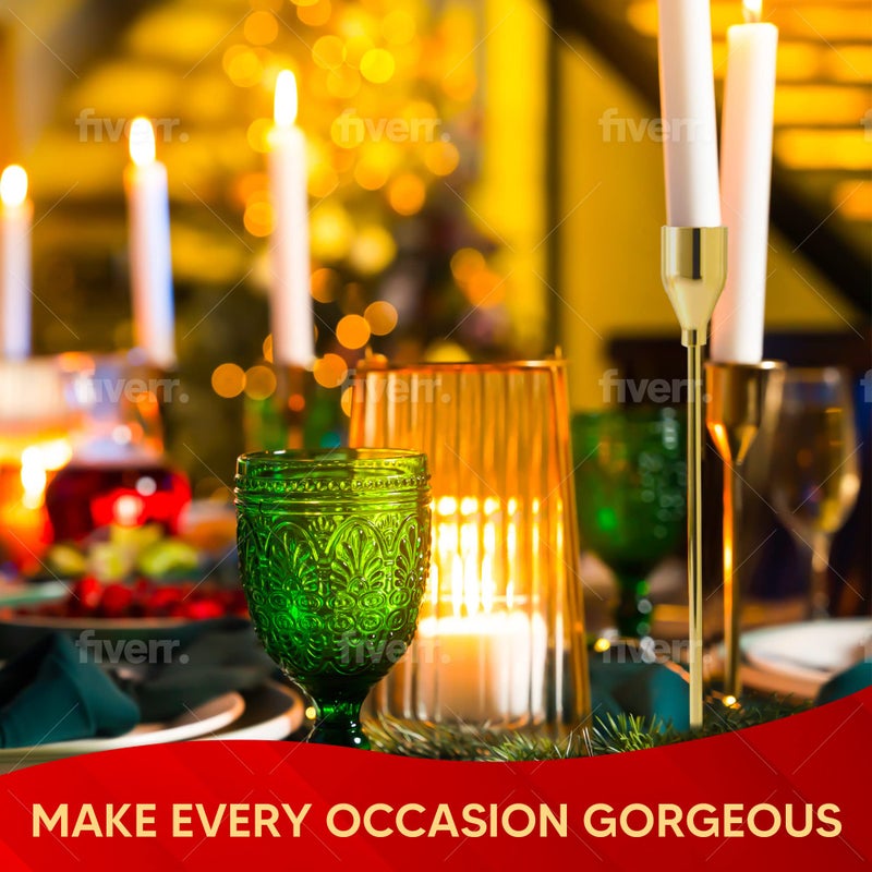 Hylem Gold Candle Holders Set- Modern Décor Metal Candle Stands for 3/4Inch Taper Candles - Decorative Table Centerpieces for Home Décor Dinning Party Church Wedding Events- Set of 3 Pcs - Image 4