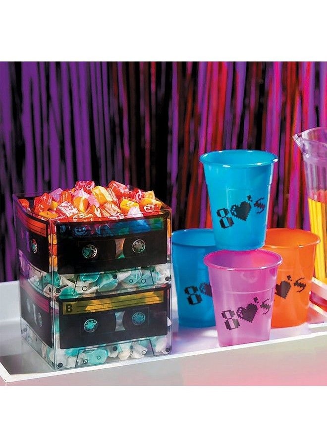 4E's Novelty - Cassette Tape Bucket Centerpiece (4 Pack) 80S Party Supplies, 90 Theme Birthday Party Decoration Cassette Tape Table Decor, Retro Hip Hop Pop Music Culture Party For Adults & Kids By 4E Novelty - Image 1