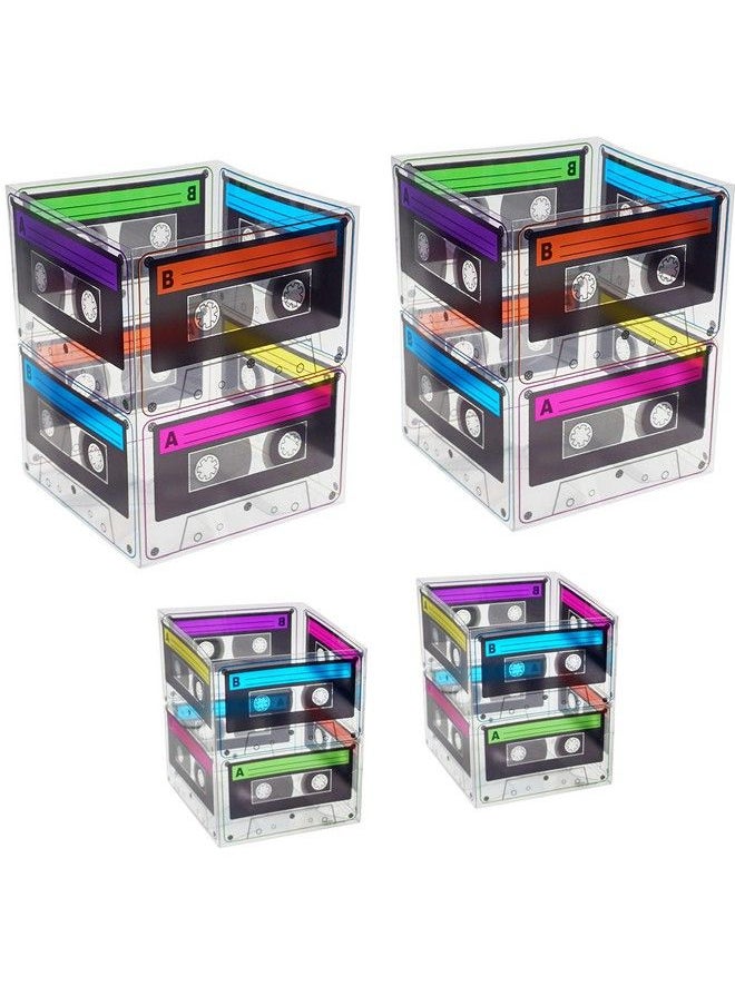 4E's Novelty - Cassette Tape Bucket Centerpiece (4 Pack) 80S Party Supplies, 90 Theme Birthday Party Decoration Cassette Tape Table Decor, Retro Hip Hop Pop Music Culture Party For Adults & Kids By 4E Novelty - Image 1
