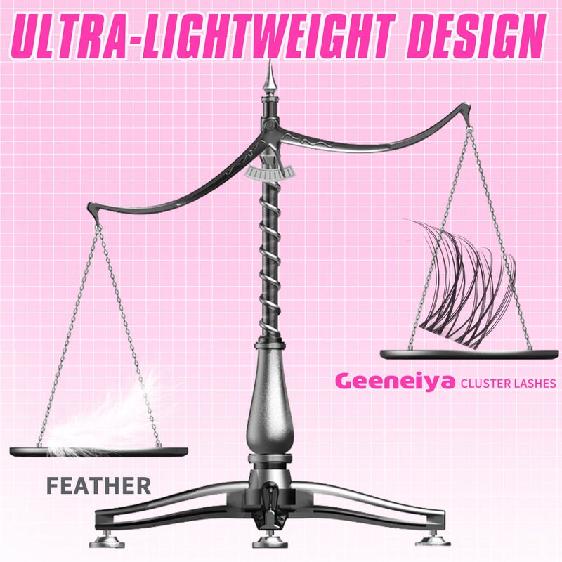 Geeneiya Venus Lashes Clusters Kit DIY Lash Extension, 8-14MM Invisible Lash Clusters, Soft Band Cluster Eyelash Extensions Kit with Waterproof Lash Bond and Seal, Lash Remover, Tweezers for Beginners - Image 5