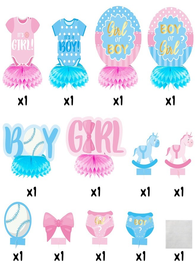 OSNIE 12 Pcs Baby Gender Reveal Honeycomb Centerpieces Table Toppers Blue and Pink Gender Reveal Party Decorations Supplies for Unisex He or She Boy or Girl Baby Shower Pregnancy Announcements Decor - Image 2