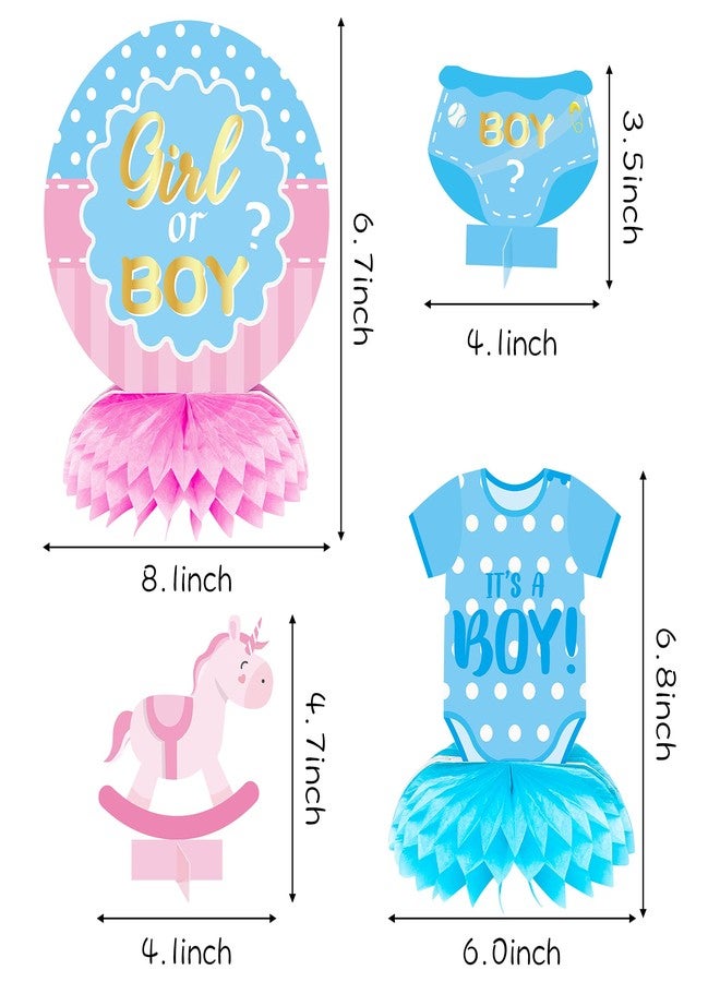 OSNIE 12 Pcs Baby Gender Reveal Honeycomb Centerpieces Table Toppers Blue and Pink Gender Reveal Party Decorations Supplies for Unisex He or She Boy or Girl Baby Shower Pregnancy Announcements Decor - Image 3