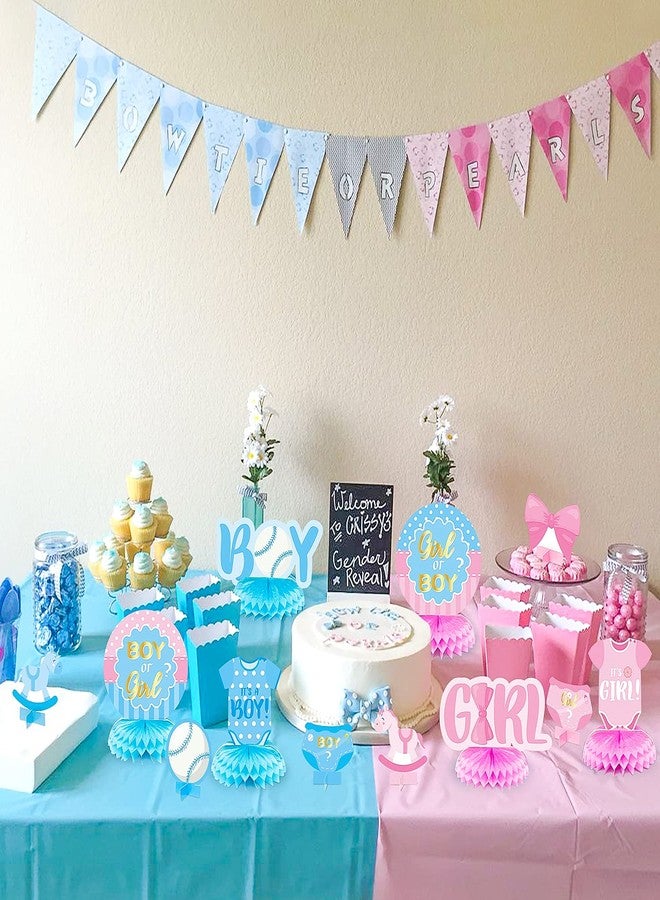 OSNIE 12 Pcs Baby Gender Reveal Honeycomb Centerpieces Table Toppers Blue and Pink Gender Reveal Party Decorations Supplies for Unisex He or She Boy or Girl Baby Shower Pregnancy Announcements Decor - Image 5